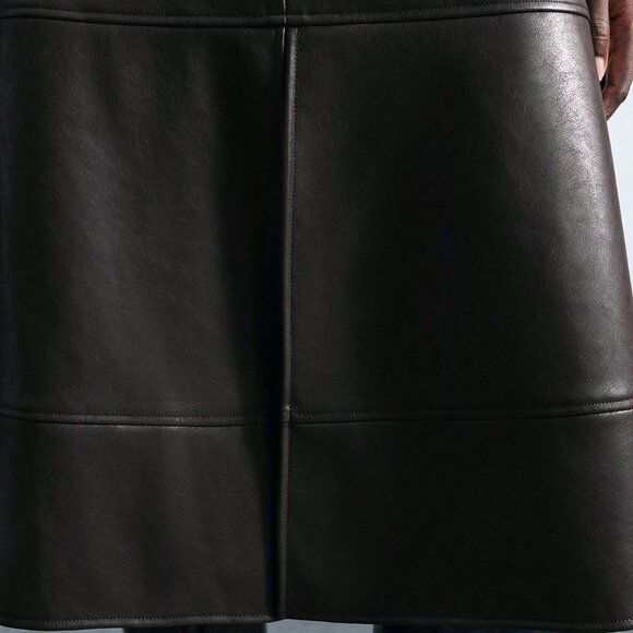 Coffee Brown Elegant Women's Classic Midi Skirt - Picture 6 of 7